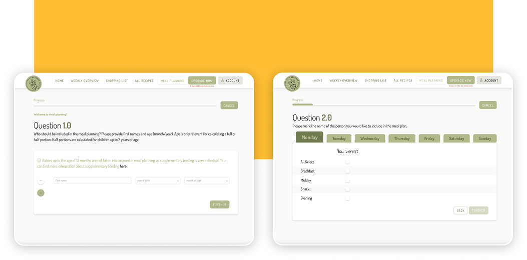 Meal Planning Configurator